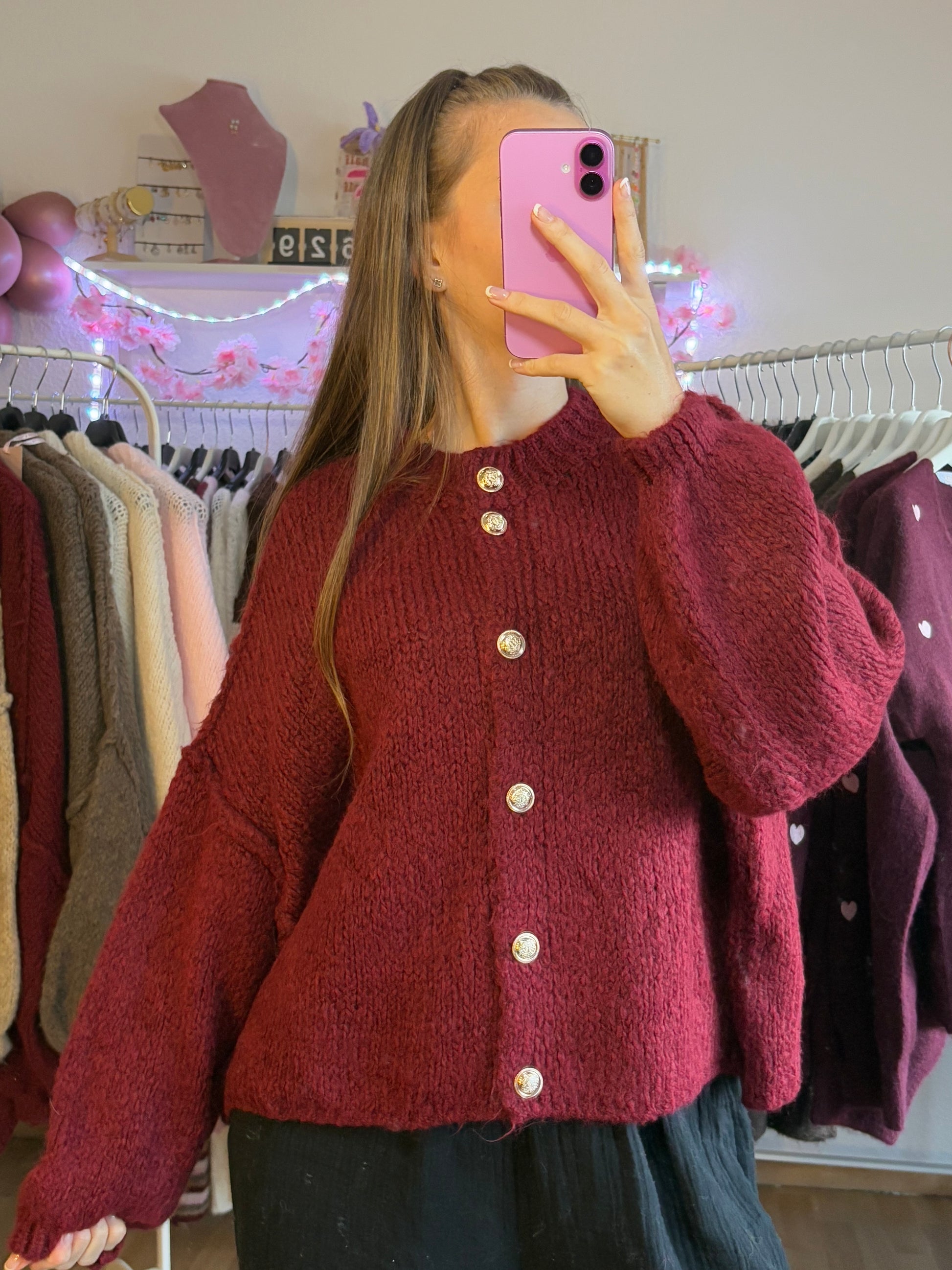 Cardigan - Cleo kurz (Bordeaux)