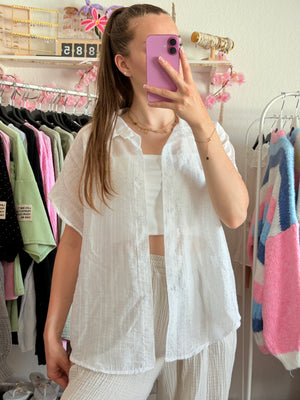 Glitzer Bluse - Amina (Weiß)