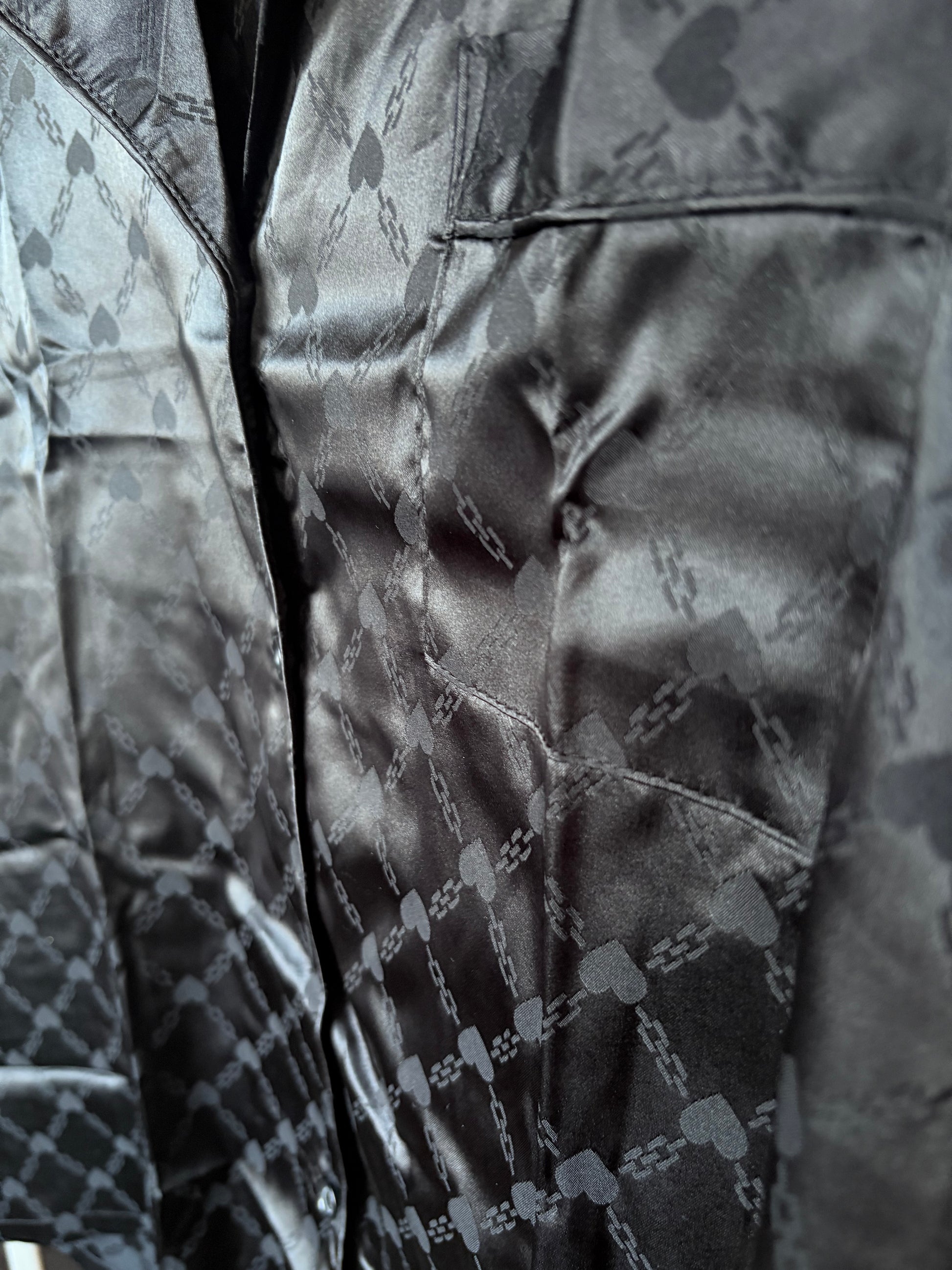 Satin Pyjama set - Pure Amour (Schwarz)