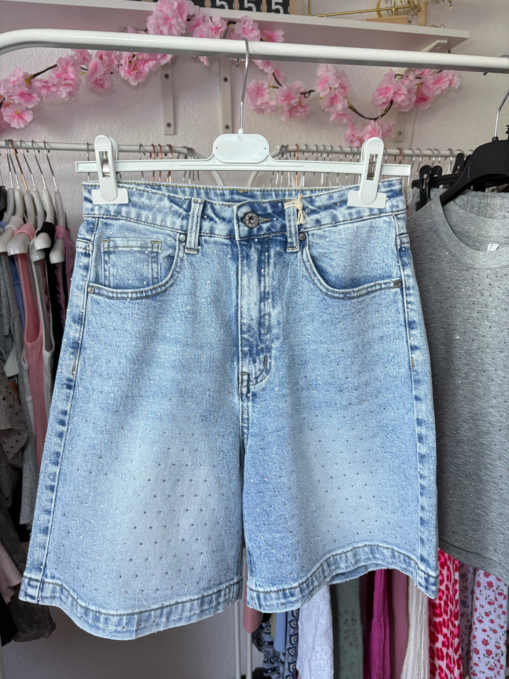 Glitzer Jeans Shorts