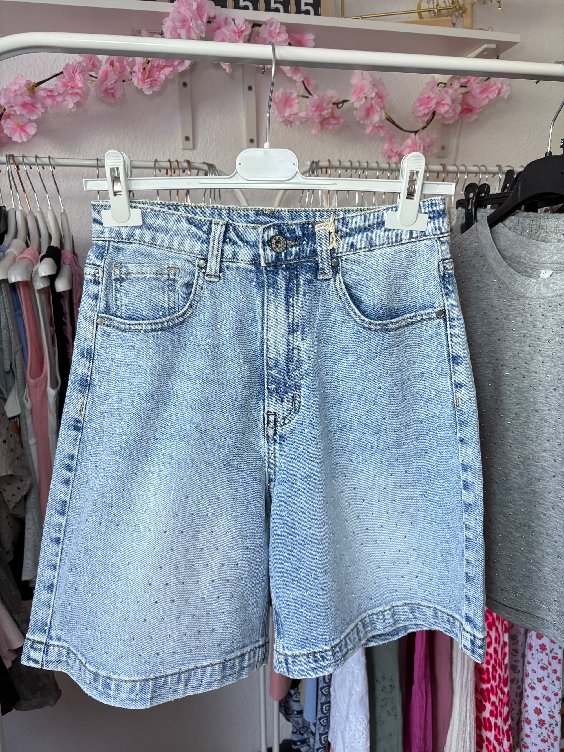Glitzer Jeans Shorts