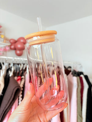 Trinkglas - Basic Farbverlauf (Rosa)