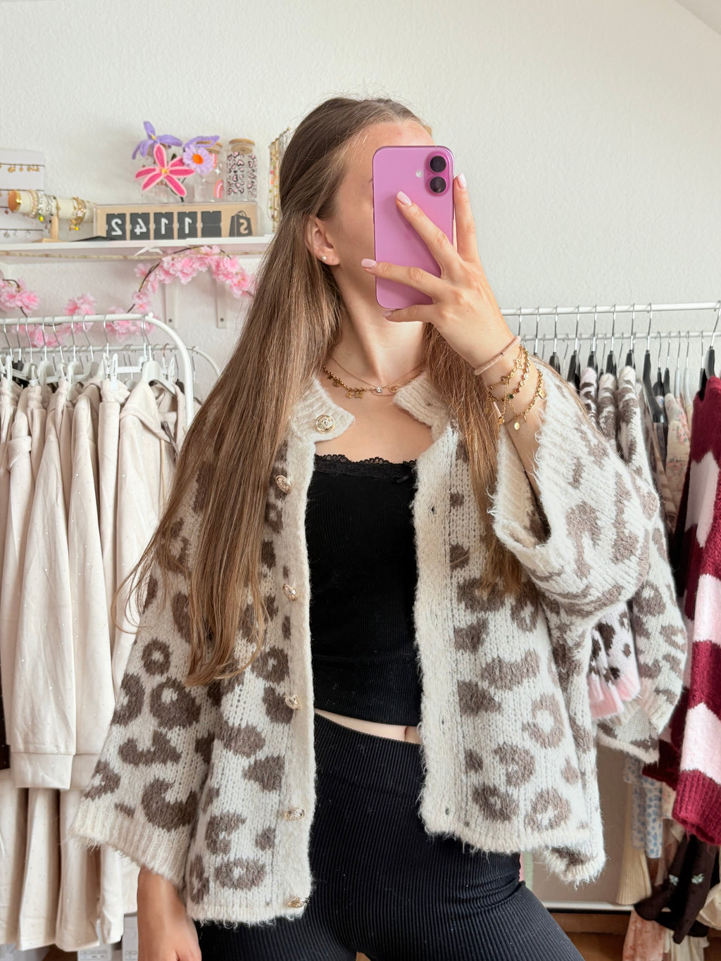 Cardigan - Leona (Creme/Braun)