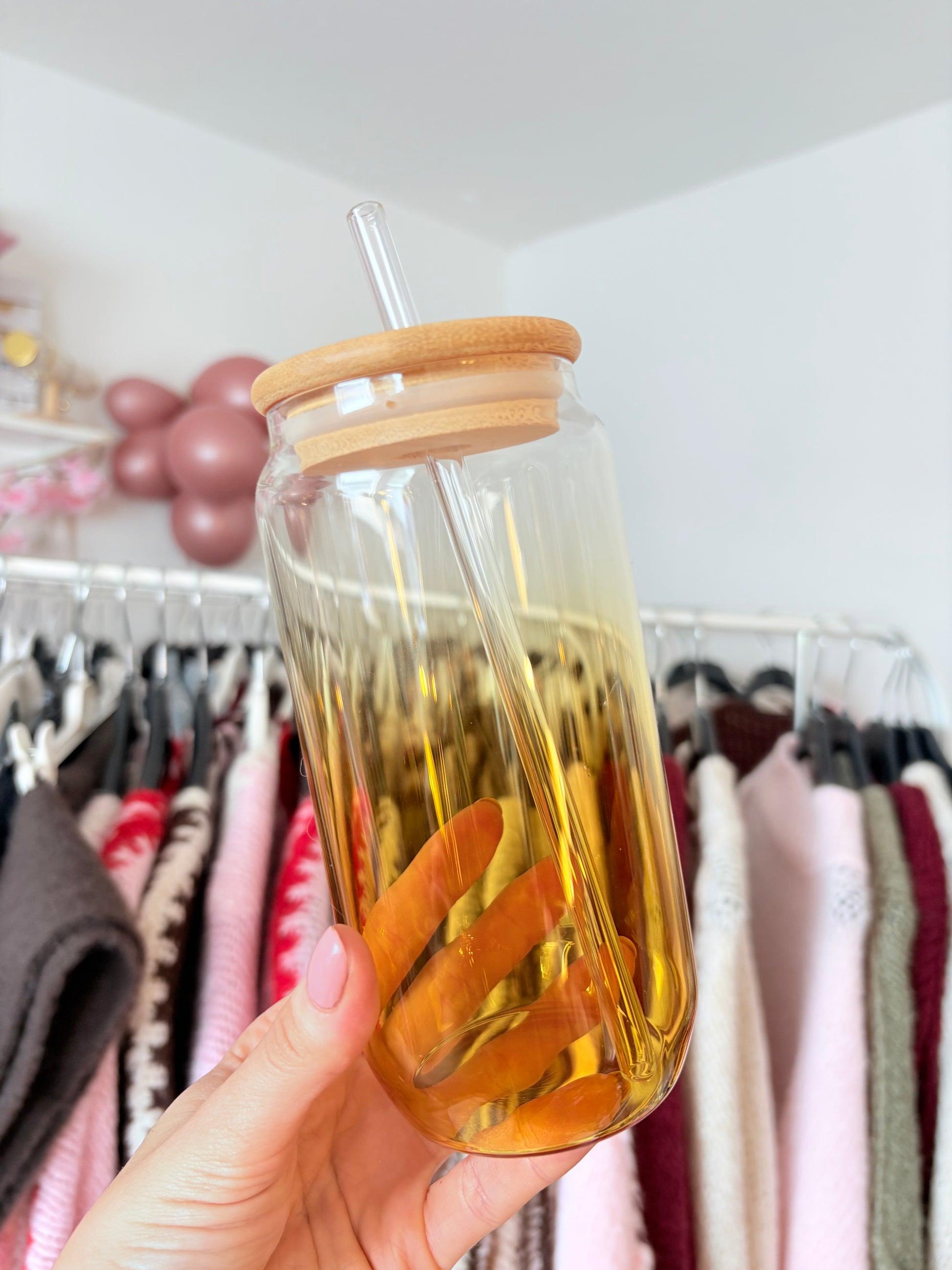 Trinkglas - Basic Farbverlauf (Gelb)