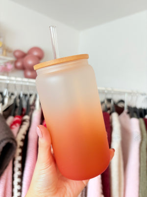 Trinkglas - Frosted Farbverlauf (Orange