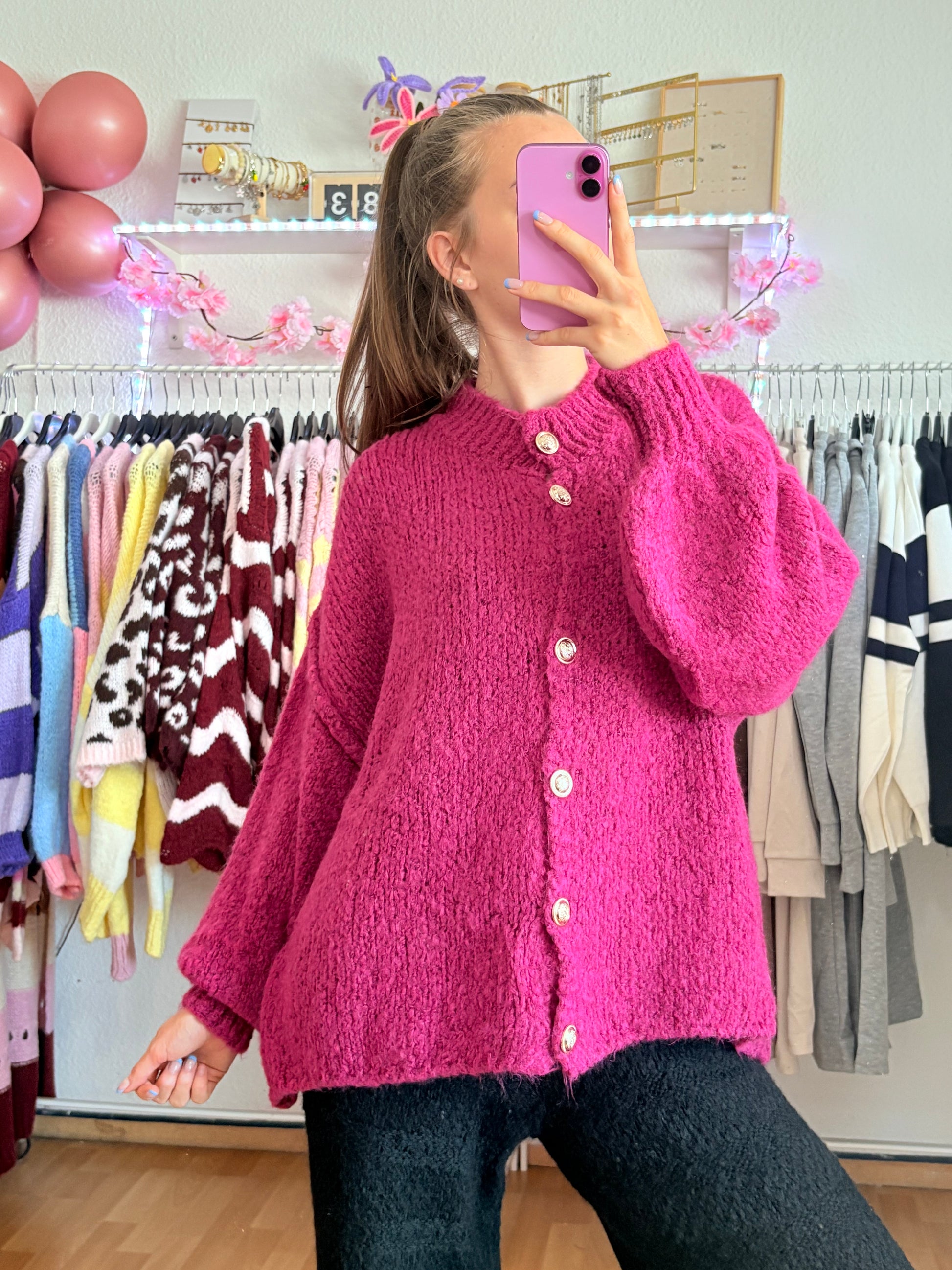 Cardigan -Cleo kurz (Fuchsia)