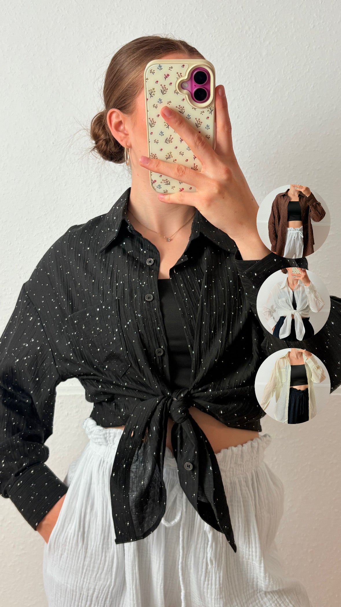 Glitzer Bluse - Mabell / verschiedene Farben