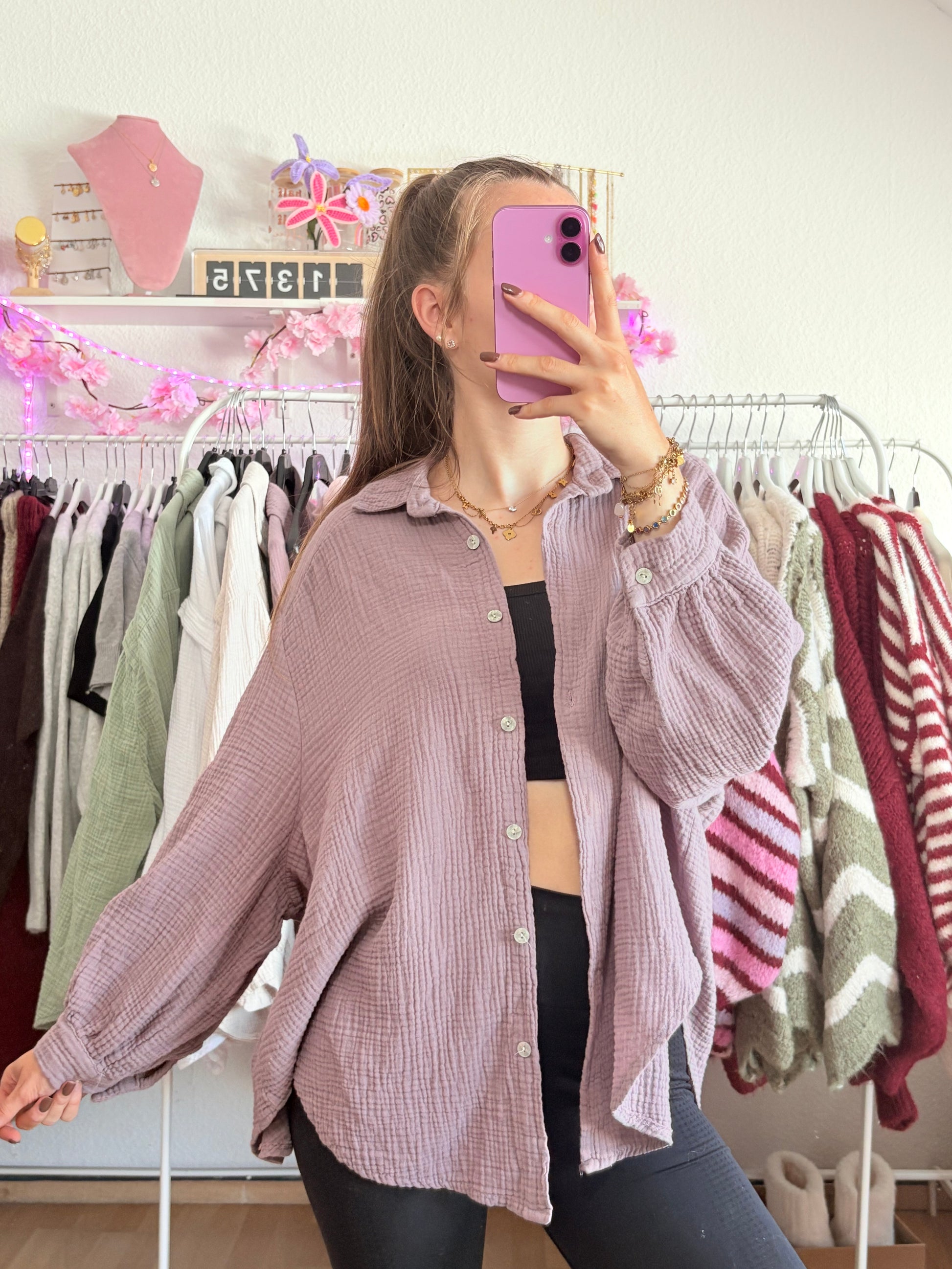 Musselin Bluse - Nala (Lila)